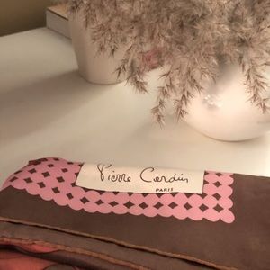 Vintage Pierre Cardin silk hanrolled scarf